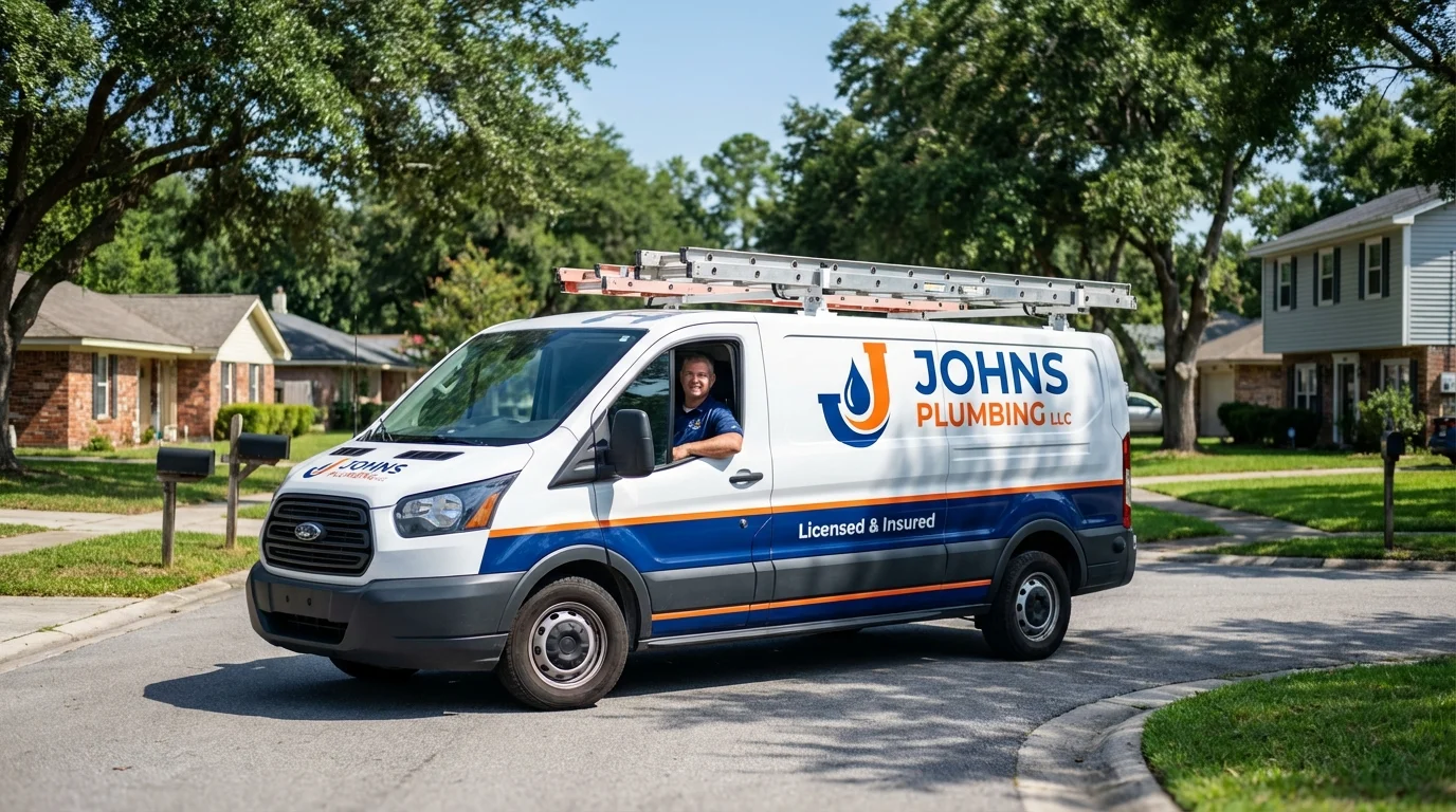 Johns Plumbing LLC service van in Apple Valley, CA