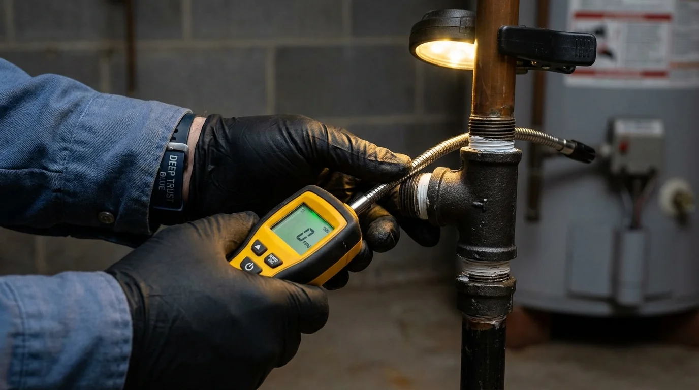 Gas leak detection with electronic sniffer by Johns Plumbing LLC in Apple Valley
