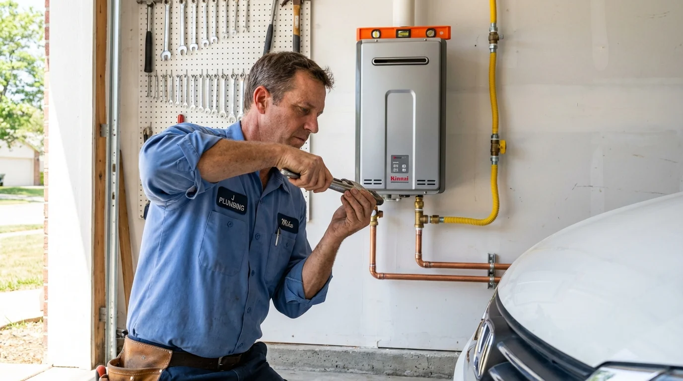 Tankless water heater installation by a Johns Plumbing LLC plumber in Apple Valley